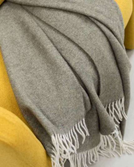 Plaid merinos et cahemire - Olive