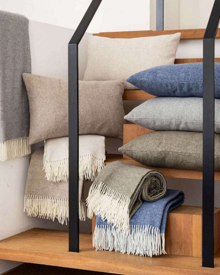 Plaid merinos et cahemire - Olive