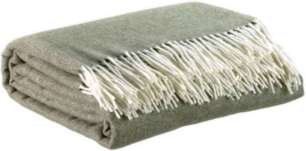 Plaid merinos et cahemire - Olive