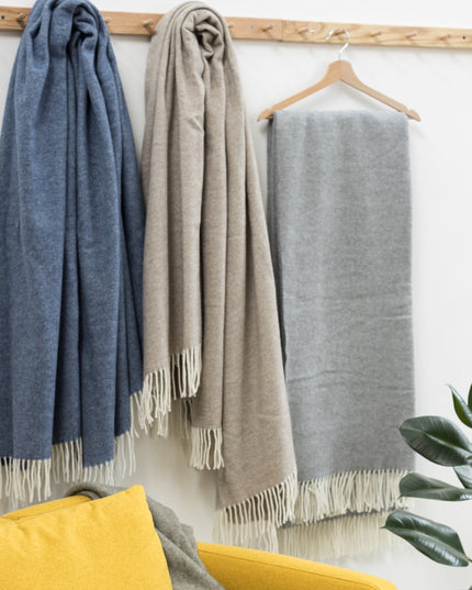 Plaid merinos et cahemire - Olive