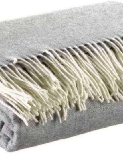 Plaid merinos et cahemire - Perle