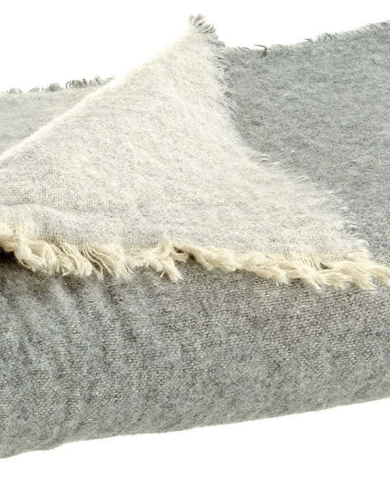 Plaid Buna en 130 X 180 - Matières recyclées -Perle ou Ivoire