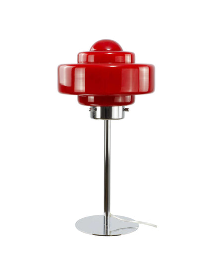 Lampe à poser en verre coloré et métal chromé Zéni: Orange