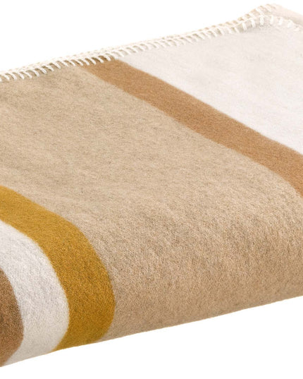 Plaid et jeté de lit - jacquard aspect laine feutrée - ivoire