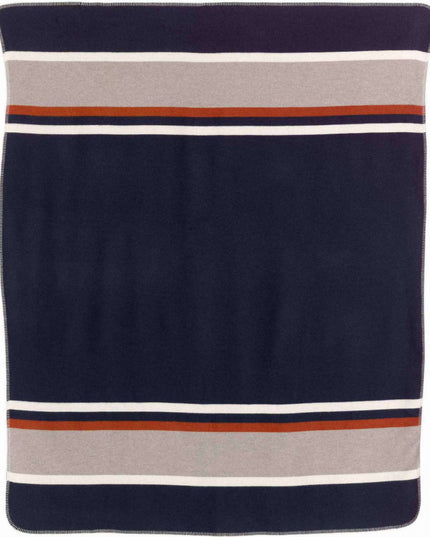 Plaid et jeté de lit - jacquard aspect laine feutrée - Marine