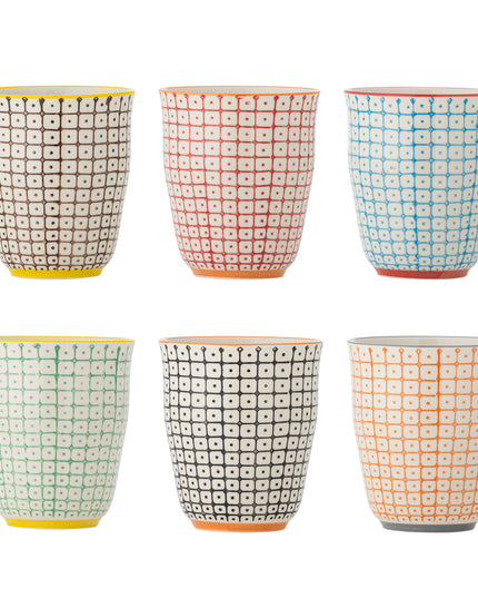 Tasses Carla, multicolores, en grès
