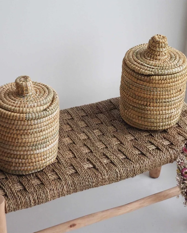 Boîte berbère en paille de riz - Malou