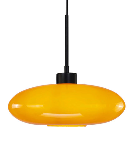Suspension en verre coloré style rétro Népi: Orange