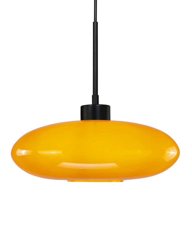 Suspension en verre coloré style rétro Népi: Orange