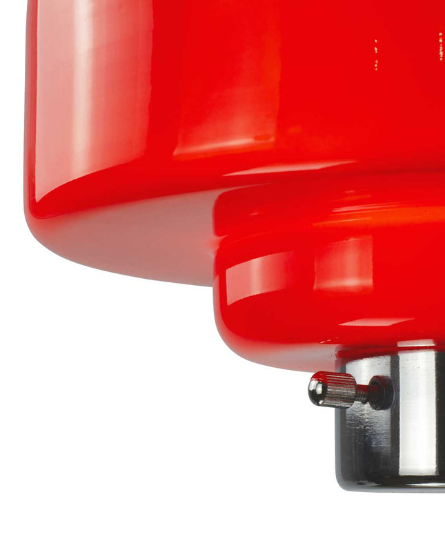 Lampe à poser en verre coloré et métal chromé Zéni: Orange