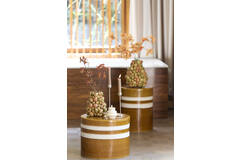 Table d'appoint en ceramique caramel 42x34