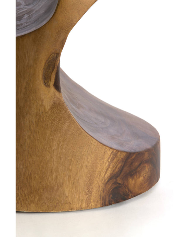 Table d'appoint Ø 35 x 46 cm LINDOSO, bois naturel