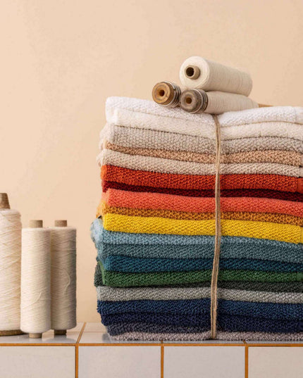 Serviette et Drap de douche/bain Bora - 100% coton - couleur lin