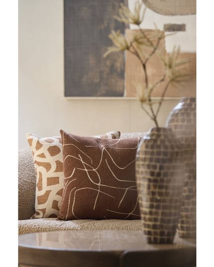 Coussin ROYCE terra-blanc - 45x45