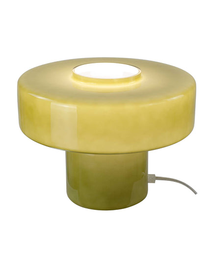 Lampe à poser verre coloré style rétro Foza: Vert kaki