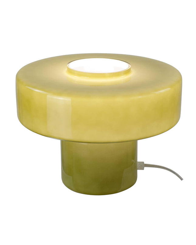 Lampe à poser verre coloré style rétro Foza: Vert kaki