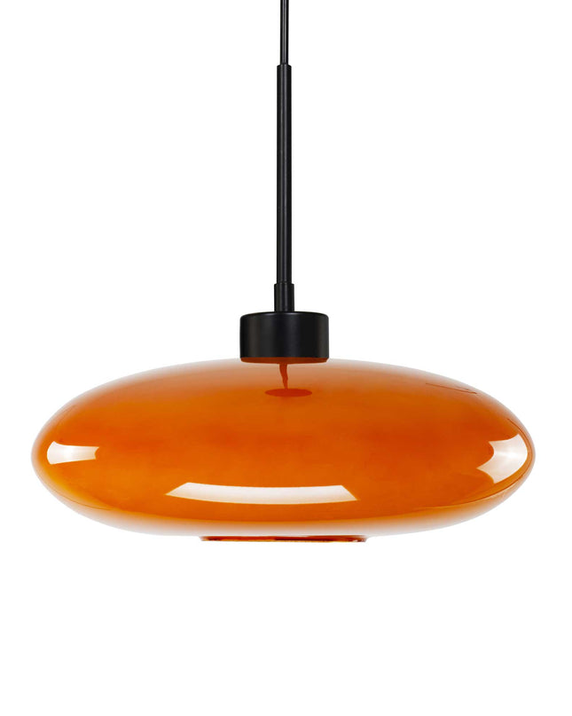 Suspension en verre coloré style rétro Népi: Orange