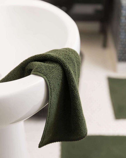 Serviette et Drap de douche/bain Bora - 100% coton - couleur romarin
