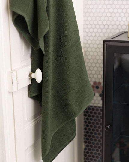 Serviette et Drap de douche/bain Bora - 100% coton - couleur romarin
