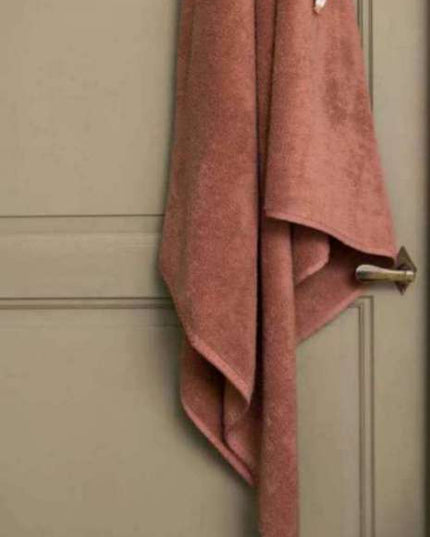 Serviette et Drap de douche/bain Bora - 100% coton - couleur terracotta