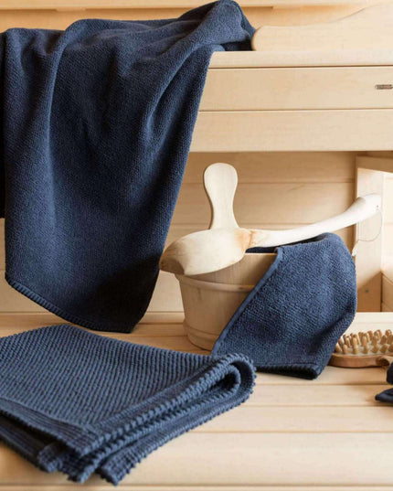 Serviette et Drap de douche/bain Bora - 100% coton - couleur encre