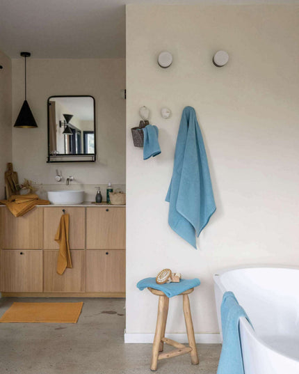 Serviette et Drap de douche/bain Bora - 100% coton - couleur quartz