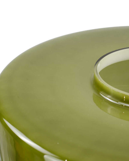 Lampe à poser verre coloré style rétro Foza: Vert kaki