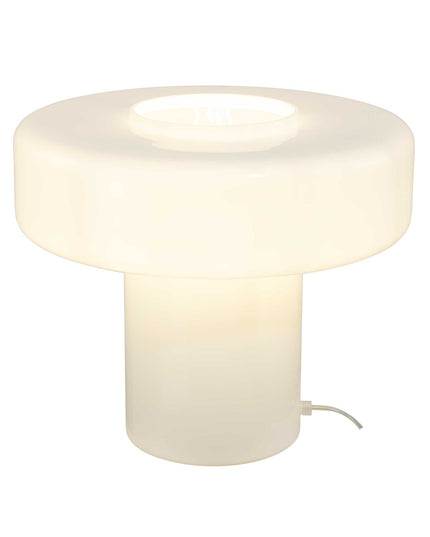 Lampe à poser XXL en verre coloré et style rétro Foza Maxi : Blanc