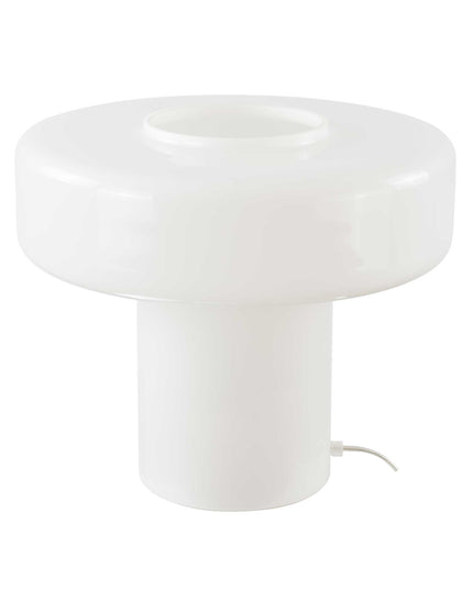 Lampe à poser XXL en verre coloré et style rétro Foza Maxi : Blanc