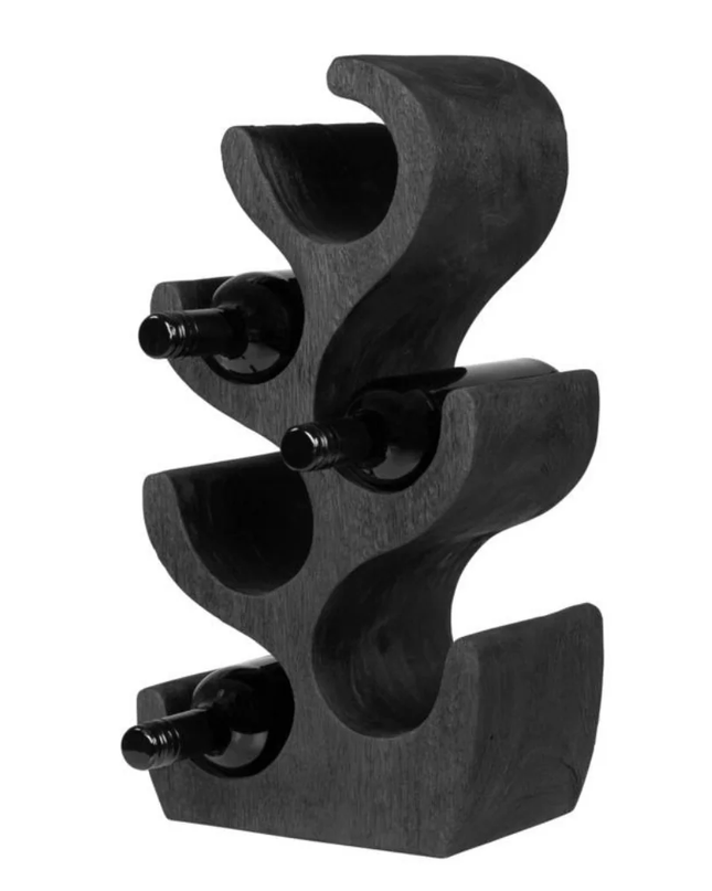 Porte-bouteille en bois de suar noir - Vino