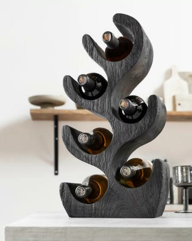 Porte-bouteille en bois de suar noir - Vino