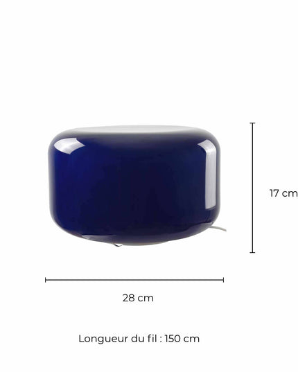 Lampe à poser en verre coloré pop Livo: Bleu
