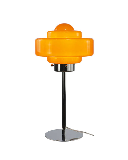 Lampe à poser en verre coloré et métal chromé Zéni: Orange