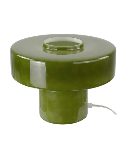 Lampe à poser verre coloré style rétro Foza: Vert kaki