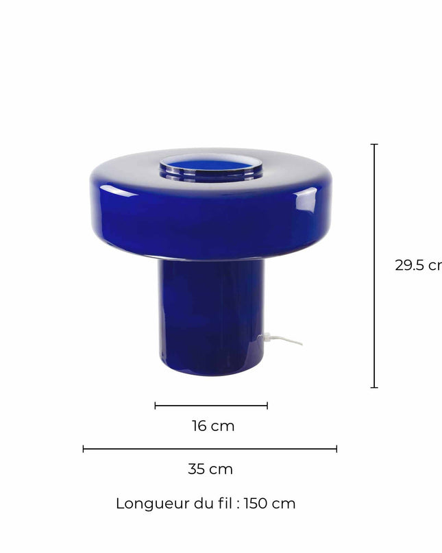 Lampe à poser XXL en verre coloré et style rétro Foza Maxi : Orange