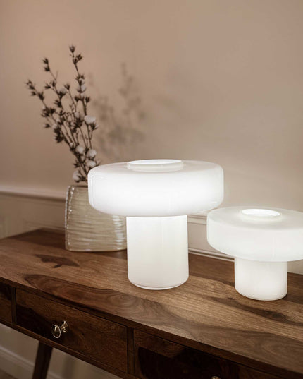 Lampe à poser XXL en verre coloré et style rétro Foza Maxi : Orange
