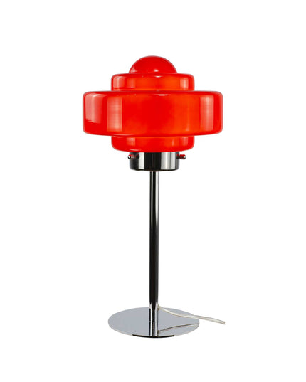 Lampe à poser en verre coloré et métal chromé Zéni: Orange