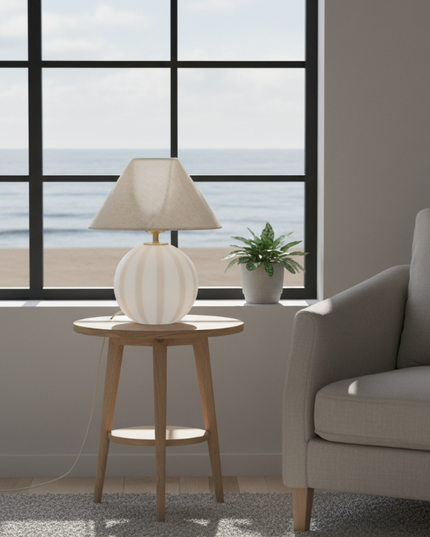 Lampe de table Alba Opal Beige/Blanc