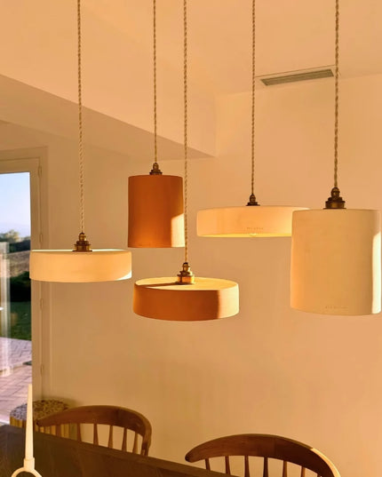 Suspension en terre cuite blanche Taille L