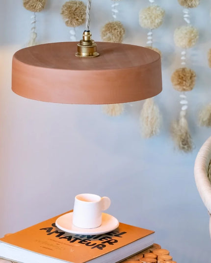 Suspension en terre cuite ocre Taille L