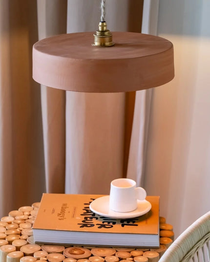 Suspension en terre cuite ocre Taille L
