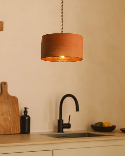 Suspension Odile en terre cuite Ocre