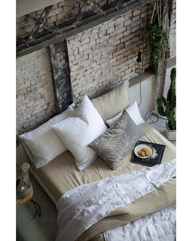 Drap Housse Stonewashed Zeff Naturel