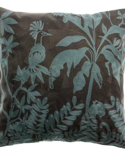 Coussin brodé Raki Carbone 45 x 45