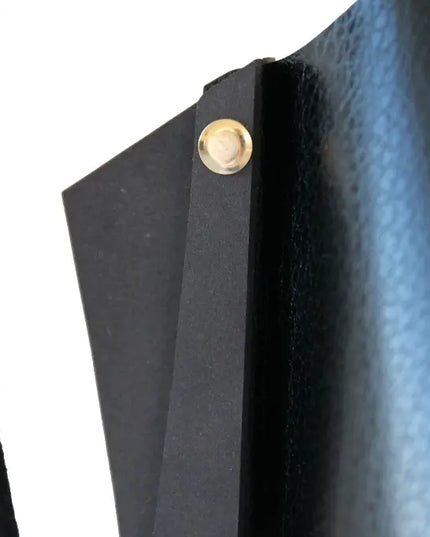 Lampe à poser Silence en cuir noir bois noir