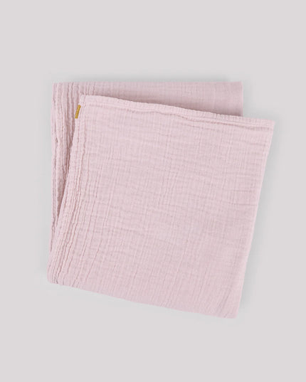 Grand plaid Double gaze de coton - Rose delicat