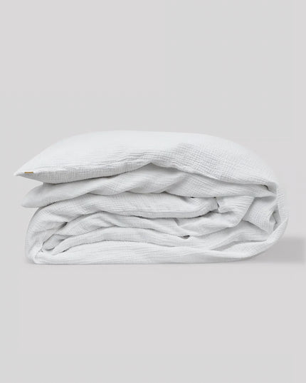 Housse de couette- double gaze de coton - Blanc immaculé