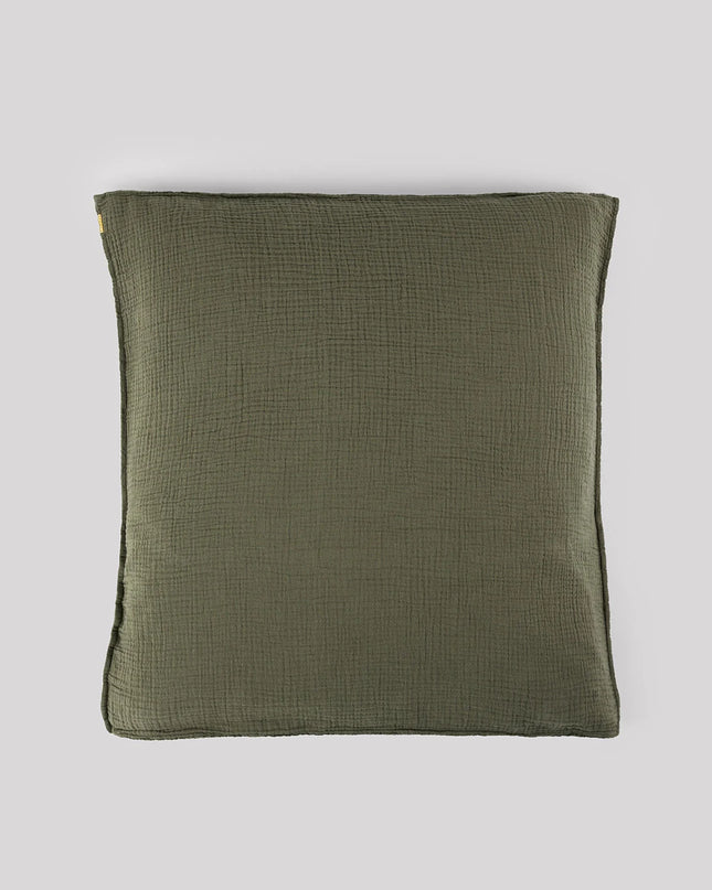 Taie oreiller - Double gaze de coton - Vert Câpre