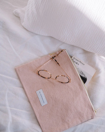 Grande pochette en coton bio (5 couleurs disponibles)