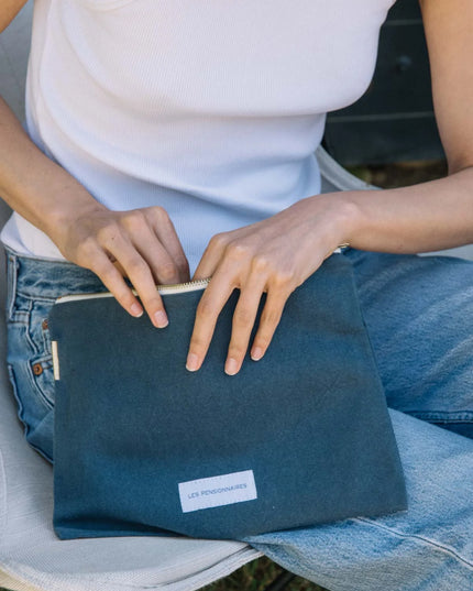 Grande pochette en coton bio (5 couleurs disponibles)